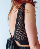 Black Lace Back Crop Top