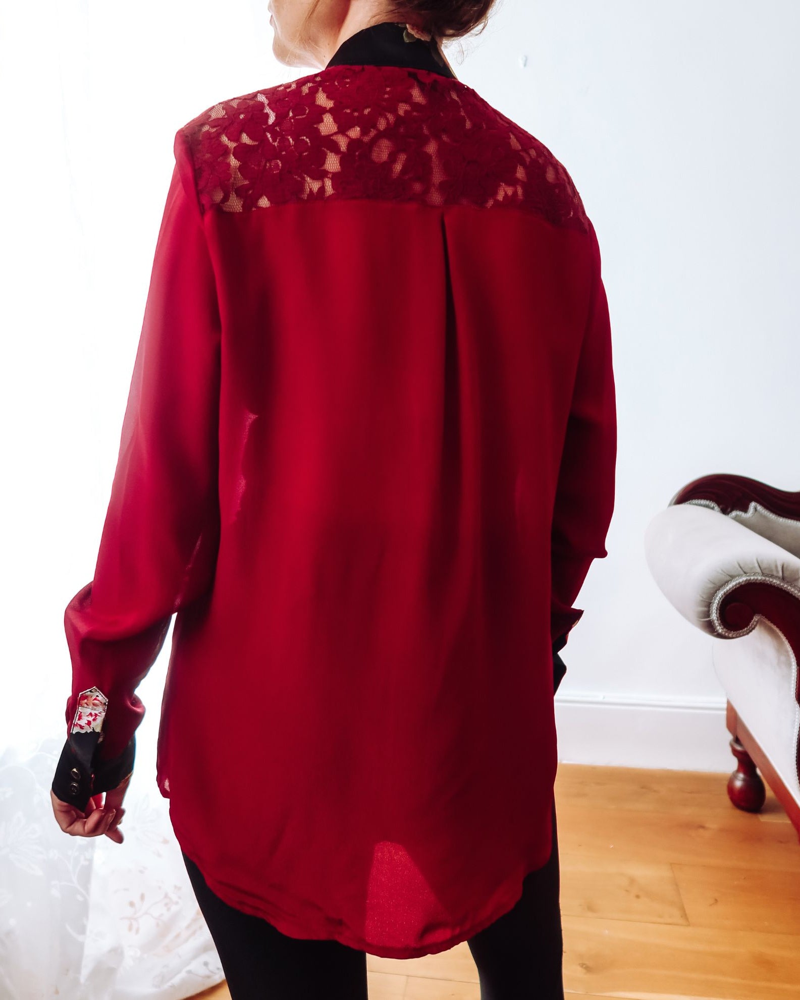 Burgundy Red Classic Silk Shirt Sophie Cameron Davies