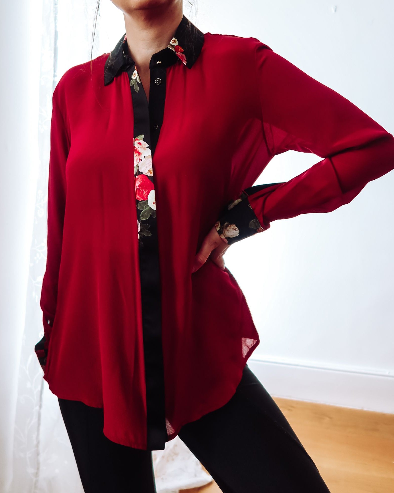 Burgundy Red Classic Silk Shirt Sophie Cameron Davies