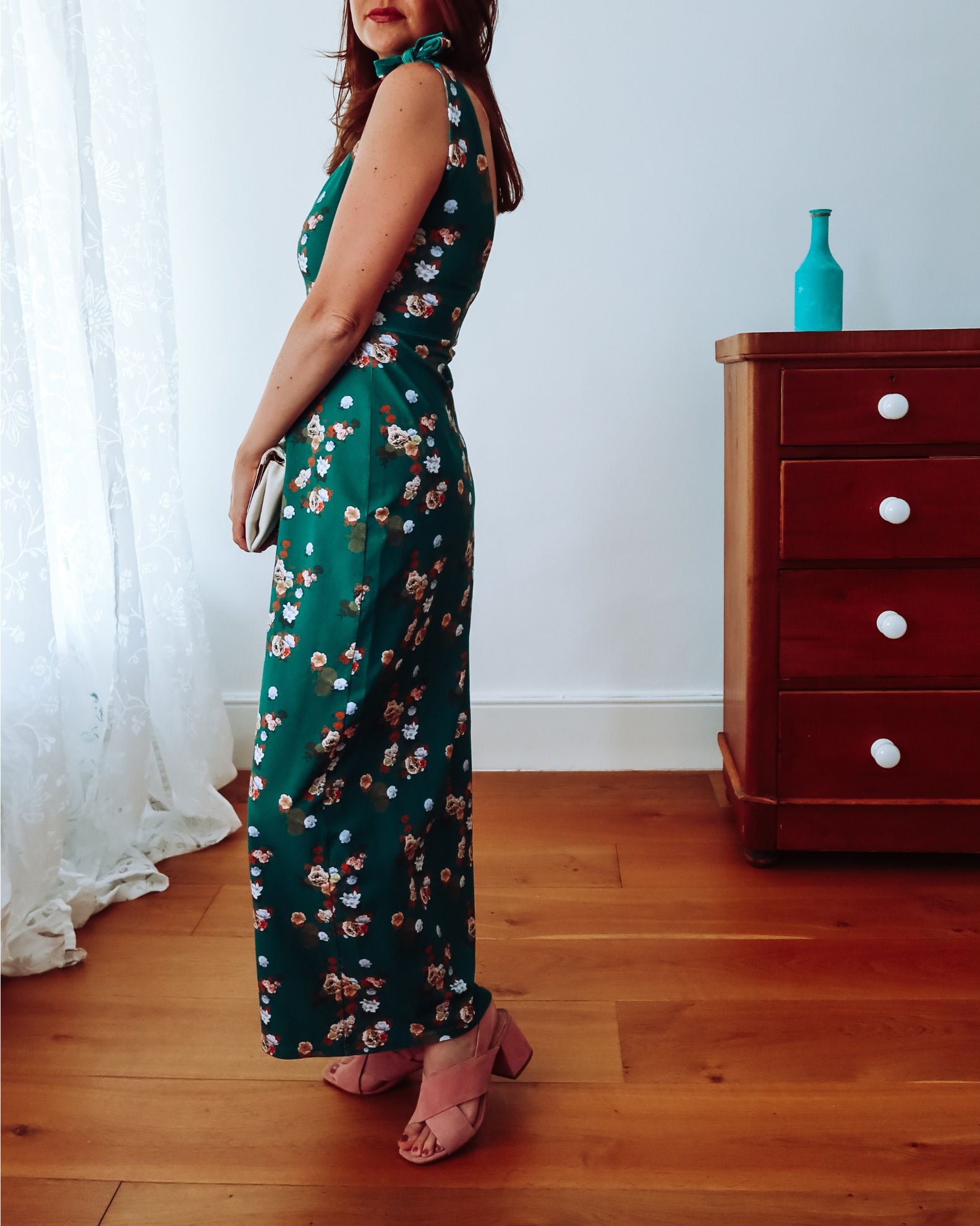 Green Floral Cotton Maxi Dress Sophie Cameron Davies