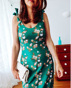 Green Floral Cotton Maxi Dress Sophie Cameron Davies