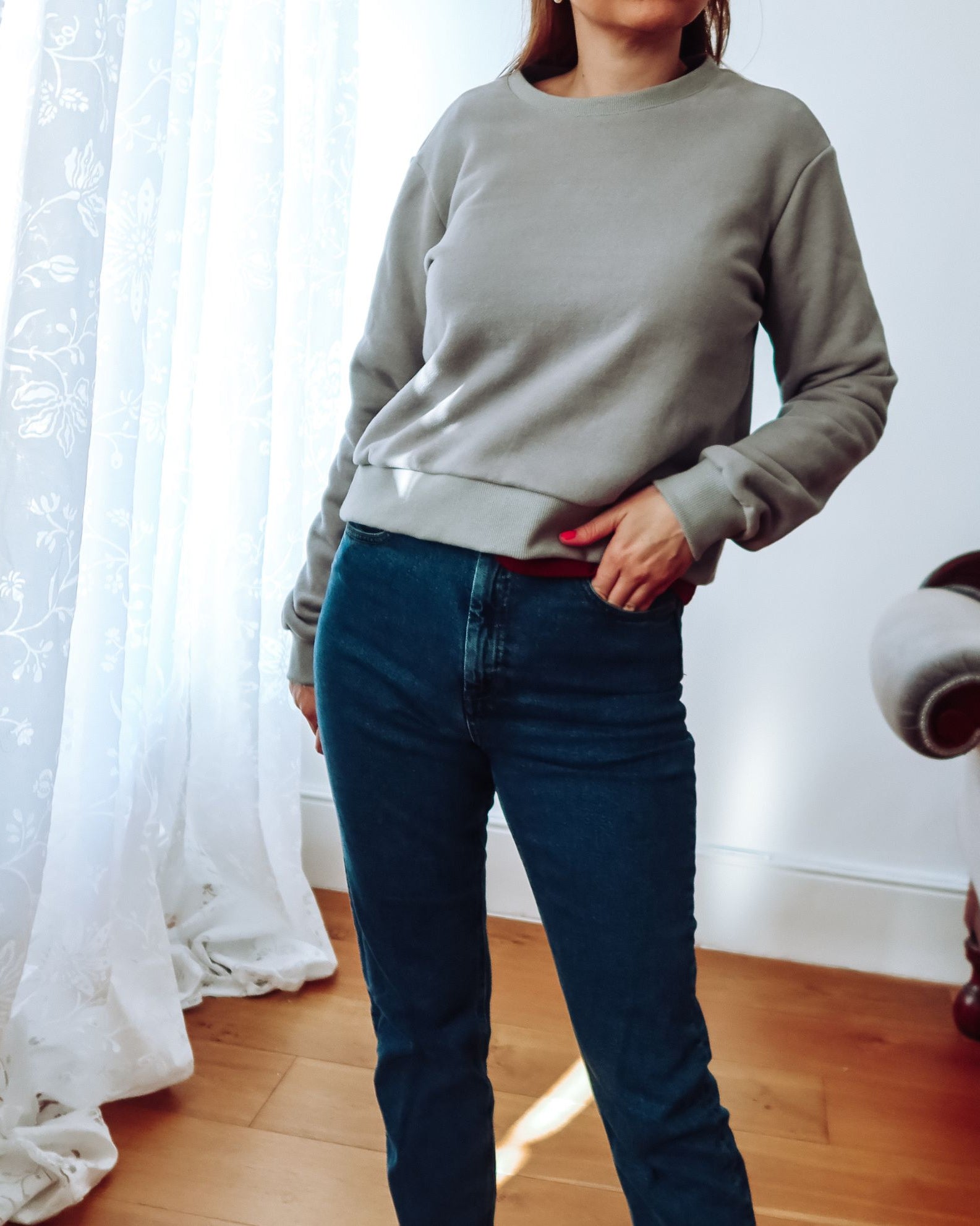 Silver Grey Cropped Sweatshirt SCD