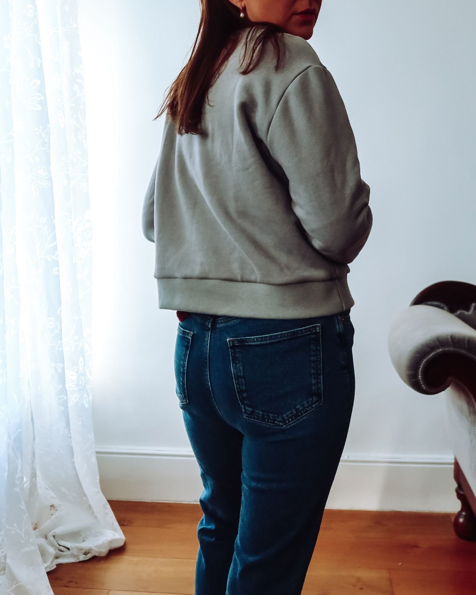Silver Grey Cropped Sweatshirt SCD