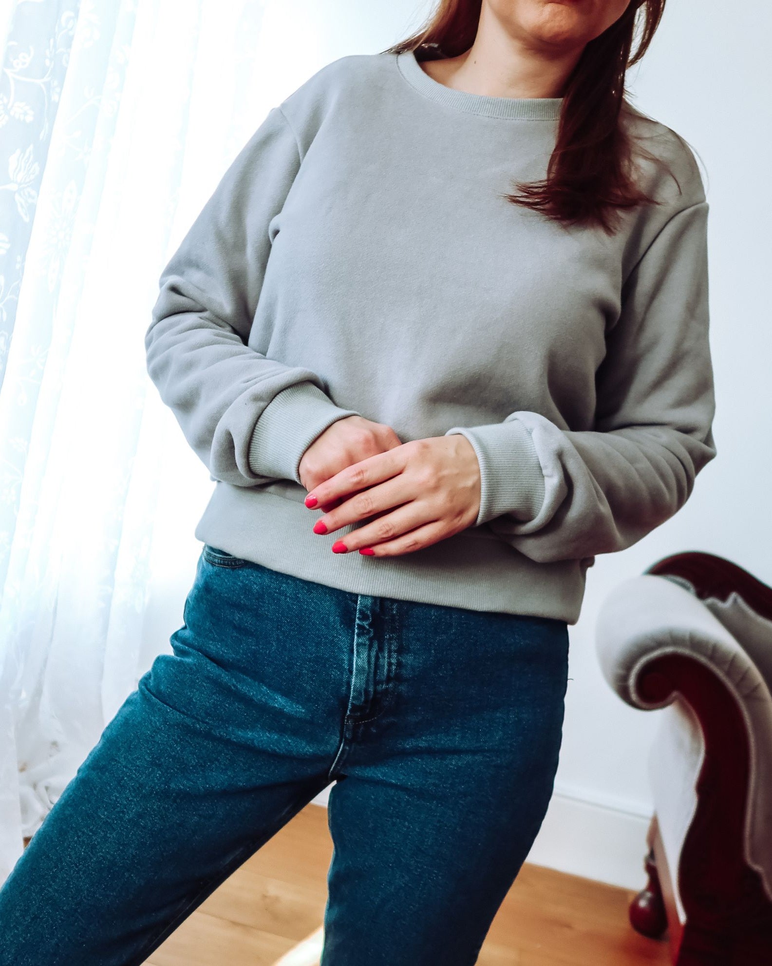 Silver Grey Cropped Sweatshirt SCD