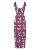 Maroon Floral Cotton Maxi Dress Sophie Cameron Davies
