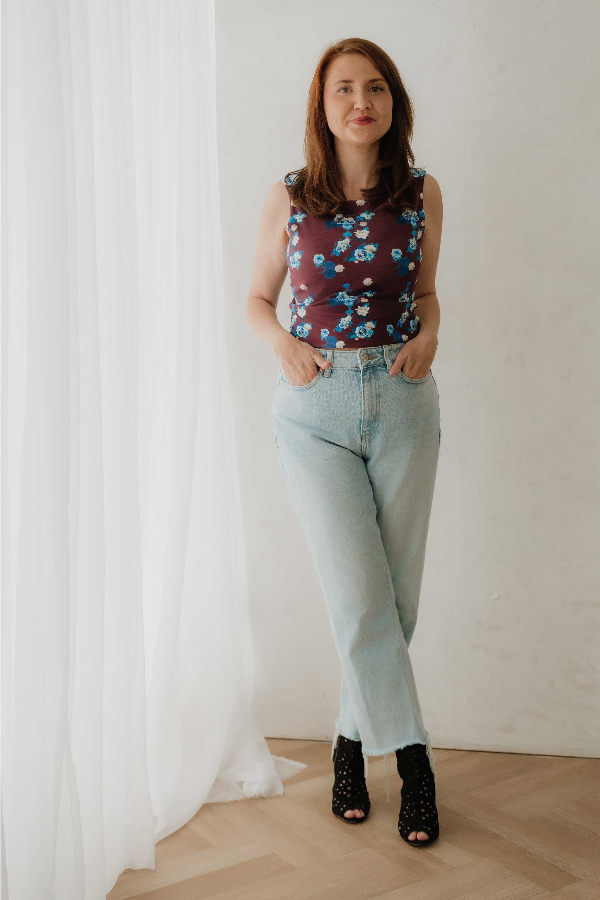 Maroon Floral Tie Back Top