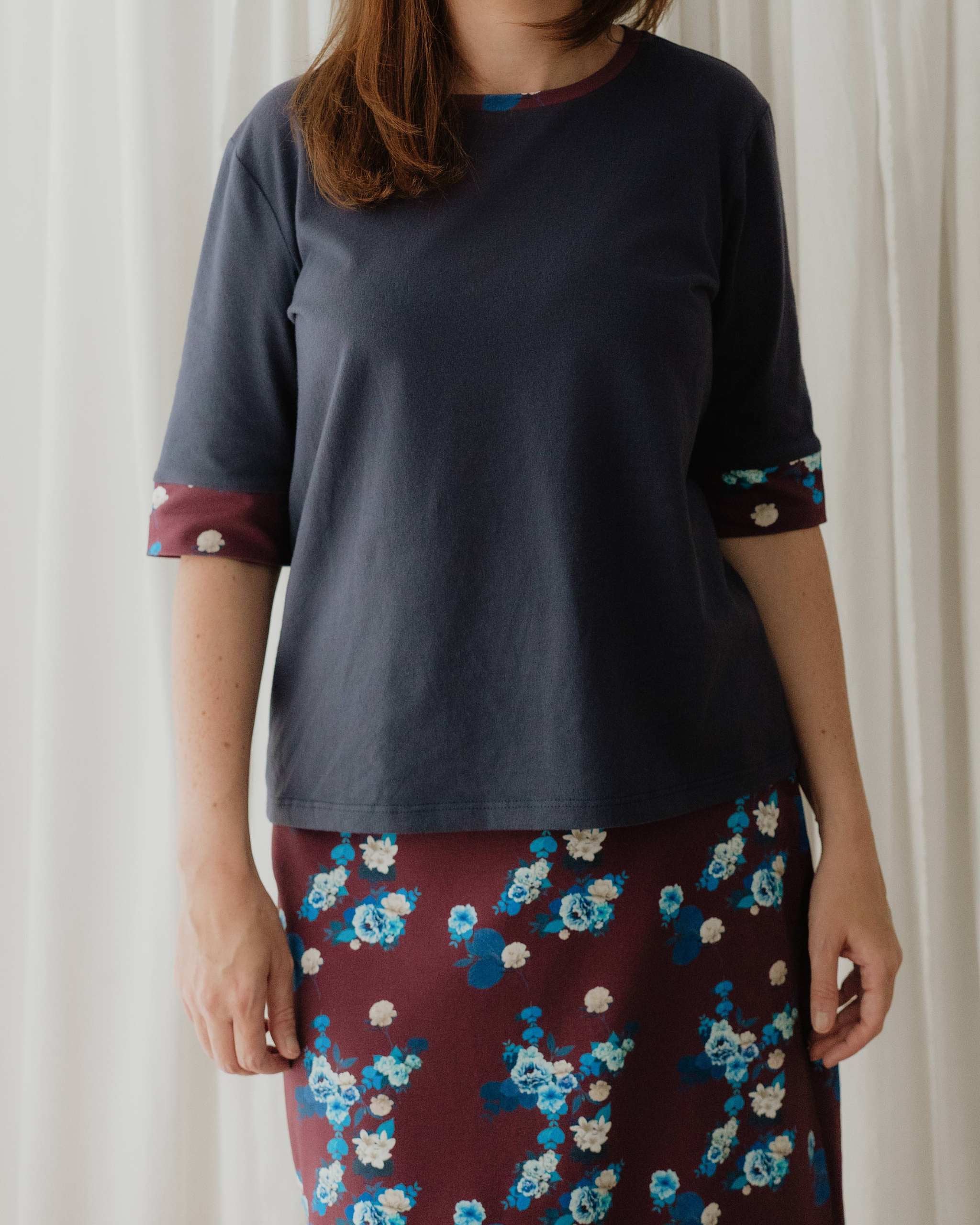 Navy Blue Cotton Jersey T-shirt