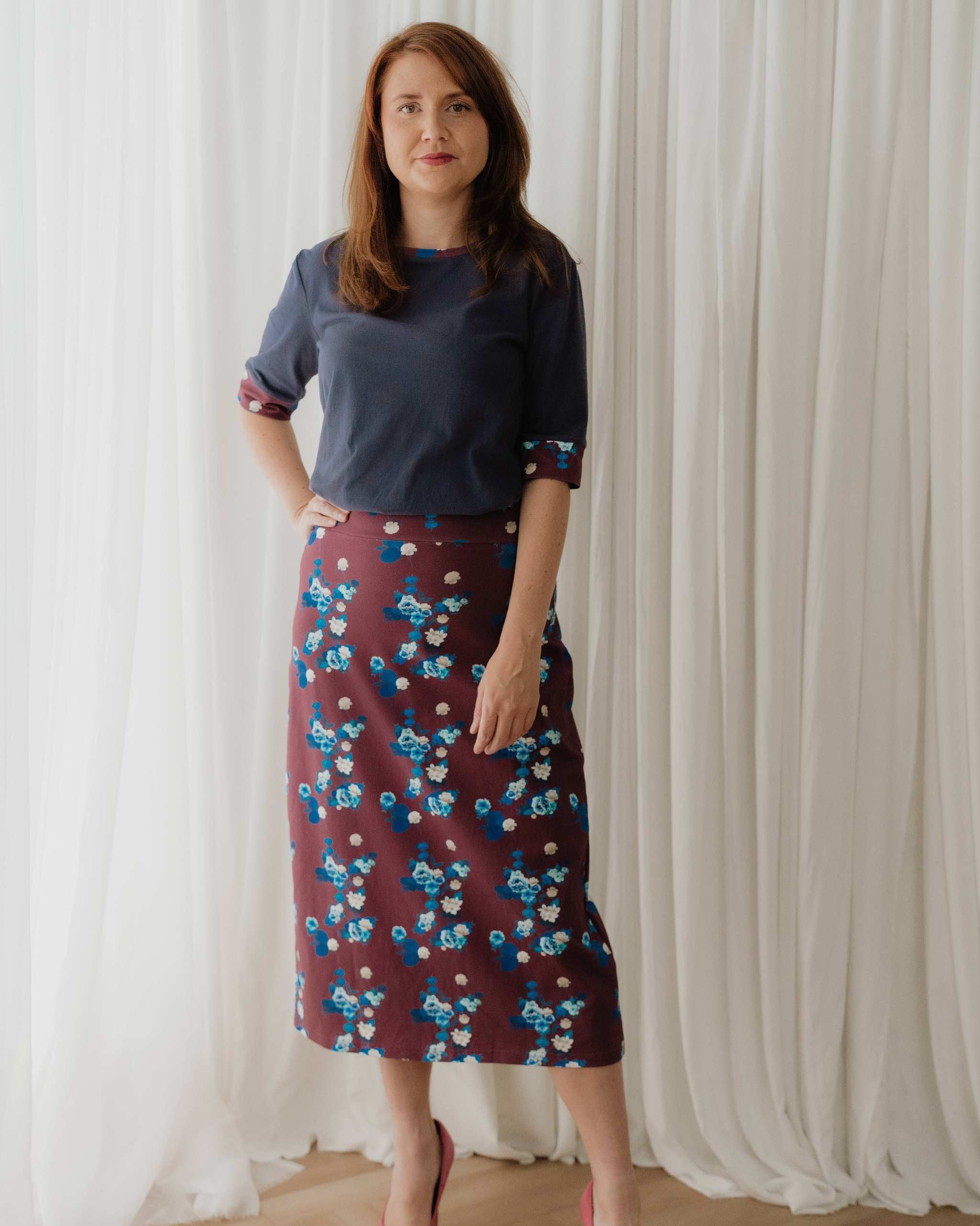 Navy Blue Cotton Jersey T-shirt