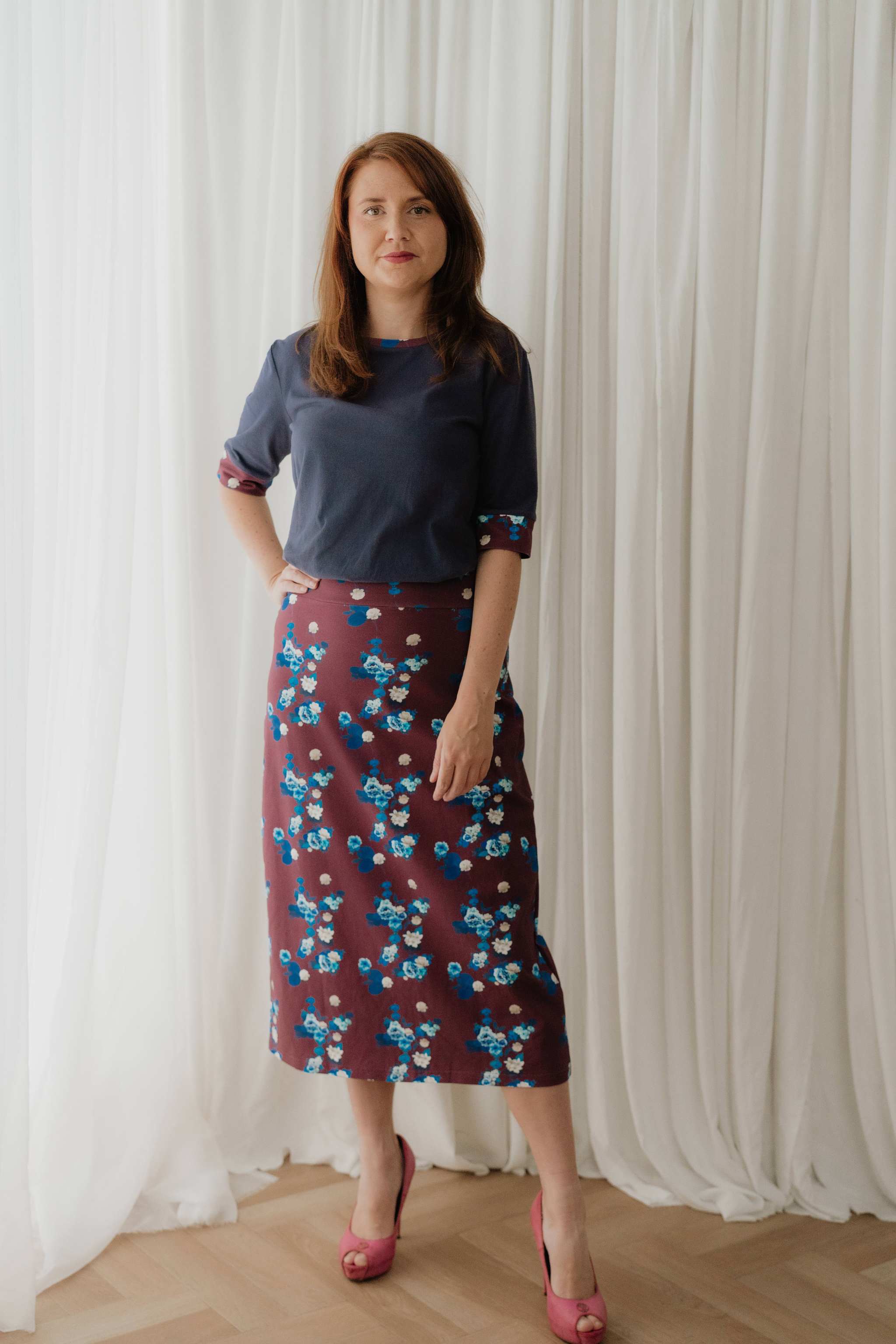 Navy Blue Cotton Jersey T-shirt