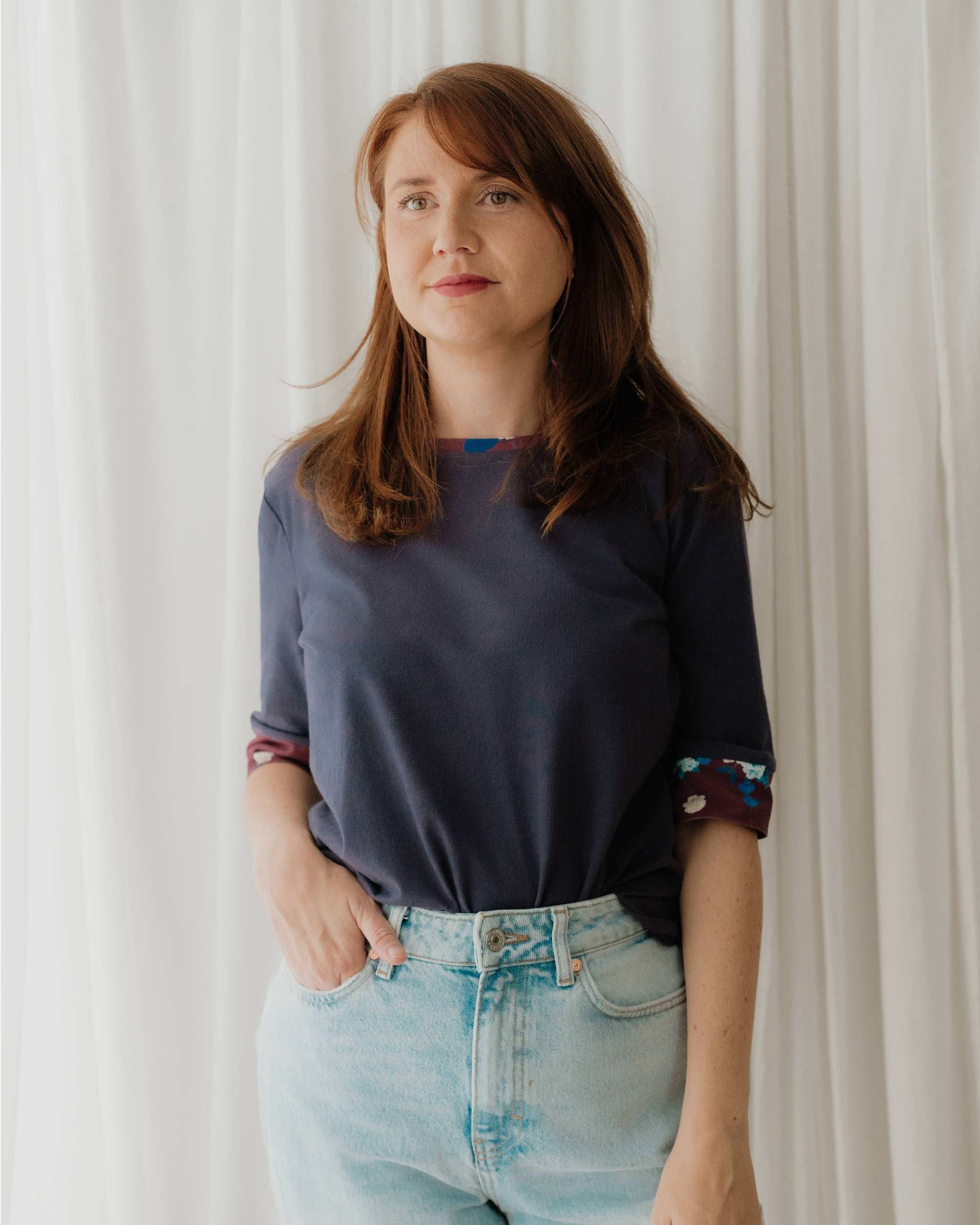 Navy Blue Cotton Jersey T-shirt