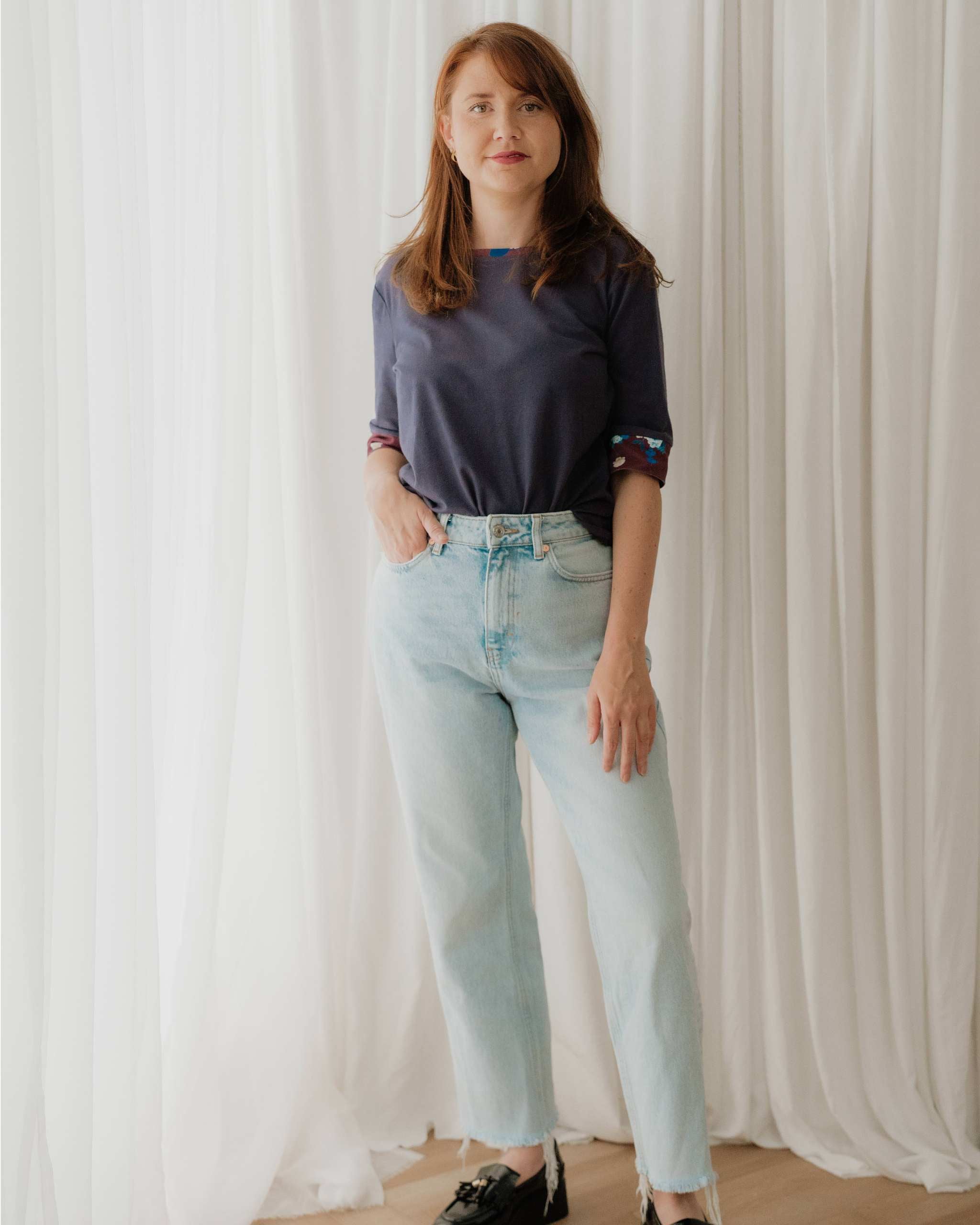 Navy Blue Cotton Jersey T-shirt