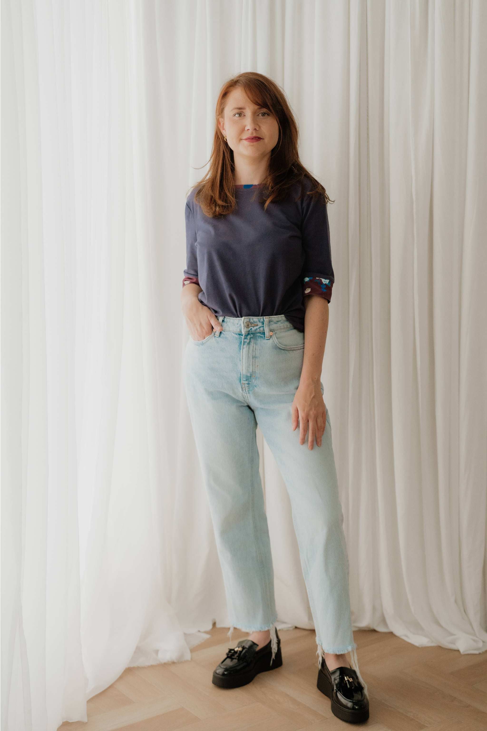 Navy Blue Cotton Jersey T-shirt