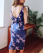 Navy Blue Floral Crop Top Sophie Cameron Davies