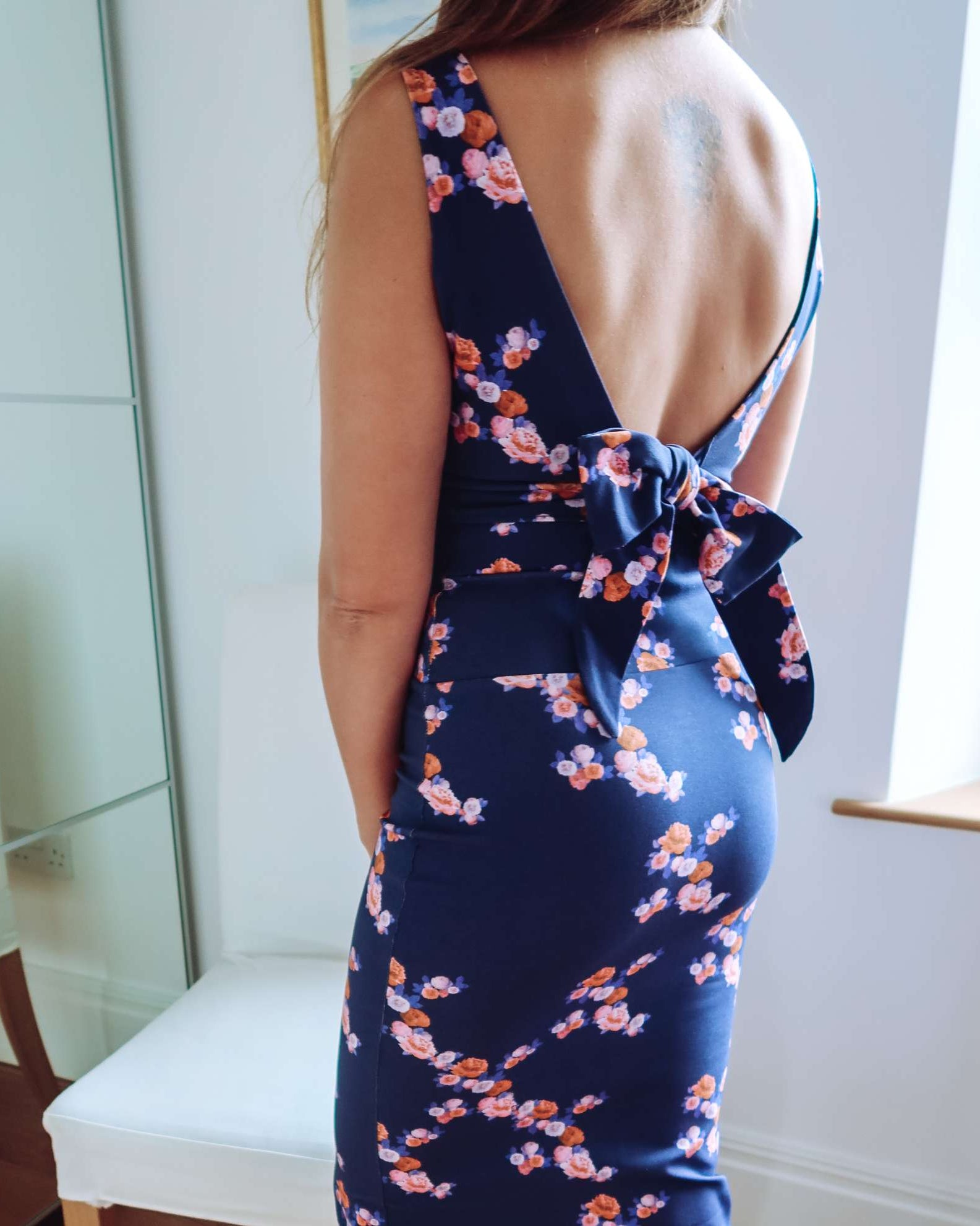 Navy Blue Floral Crop Top Sophie Cameron Davies