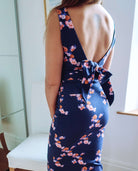 Navy Blue Floral Crop Top Sophie Cameron Davies