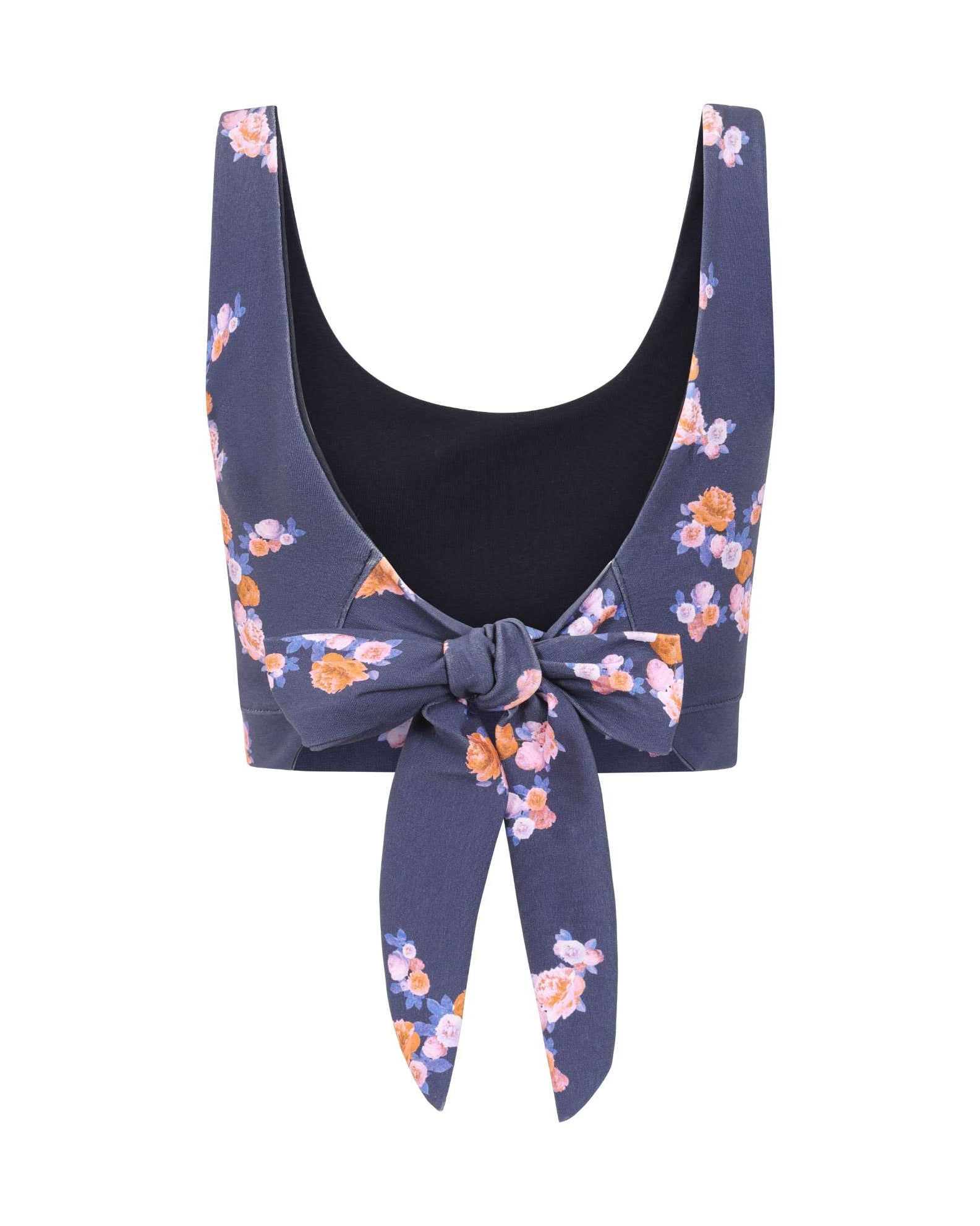 Navy Blue Floral Crop Top Sophie Cameron Davies