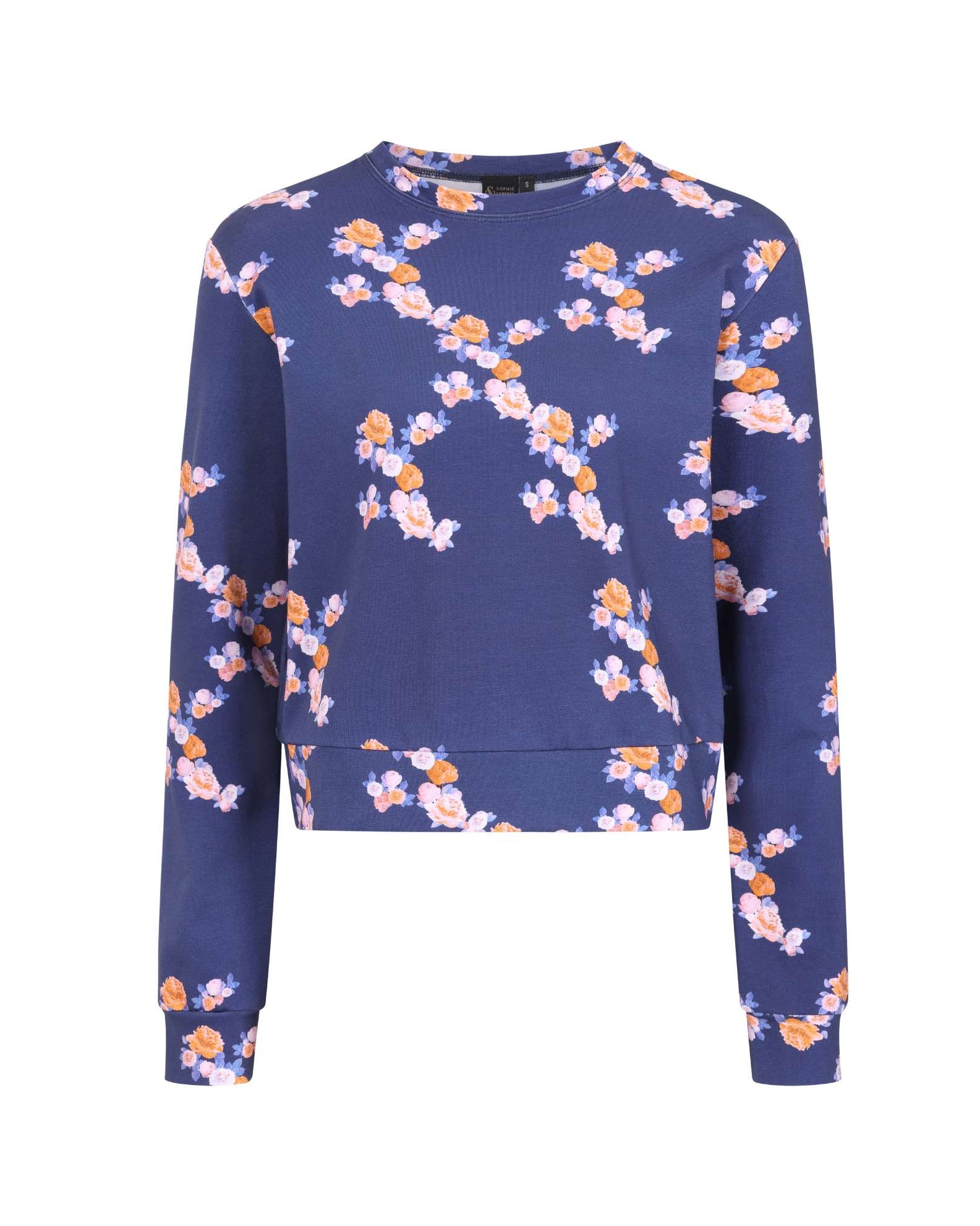 Navy Blue Floral Sweatshirt Sophie Cameron Davies