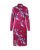 Pink Peony Silk Shirt Dress