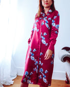 Pink Peony Silk Shirt Dress