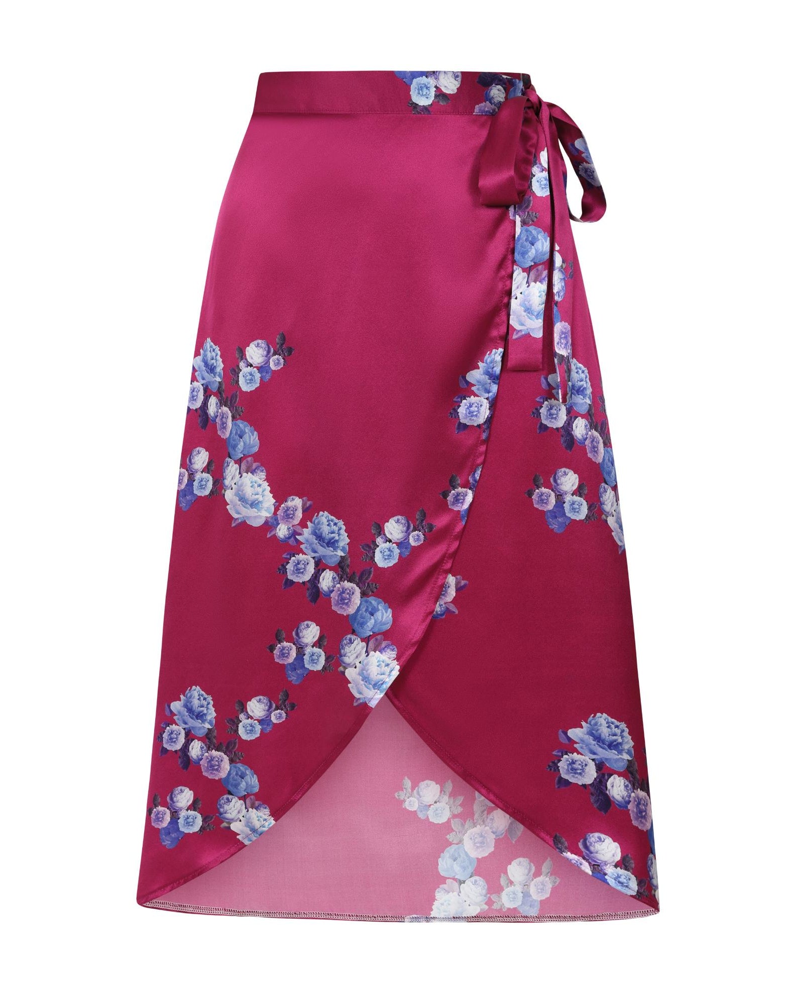 Pink Peony Silk Wrap Skirt
