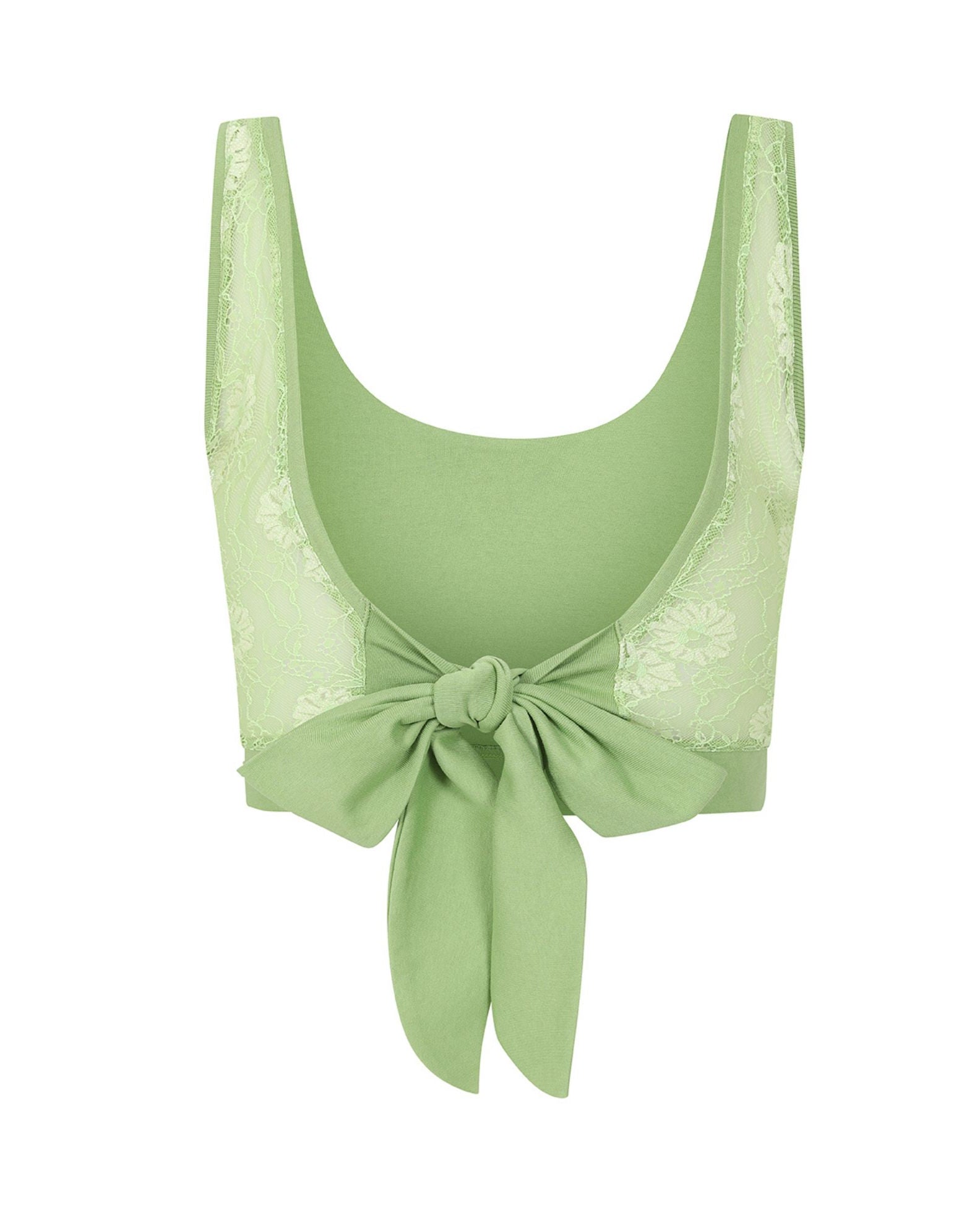 Spring Green Lace Back Crop Top