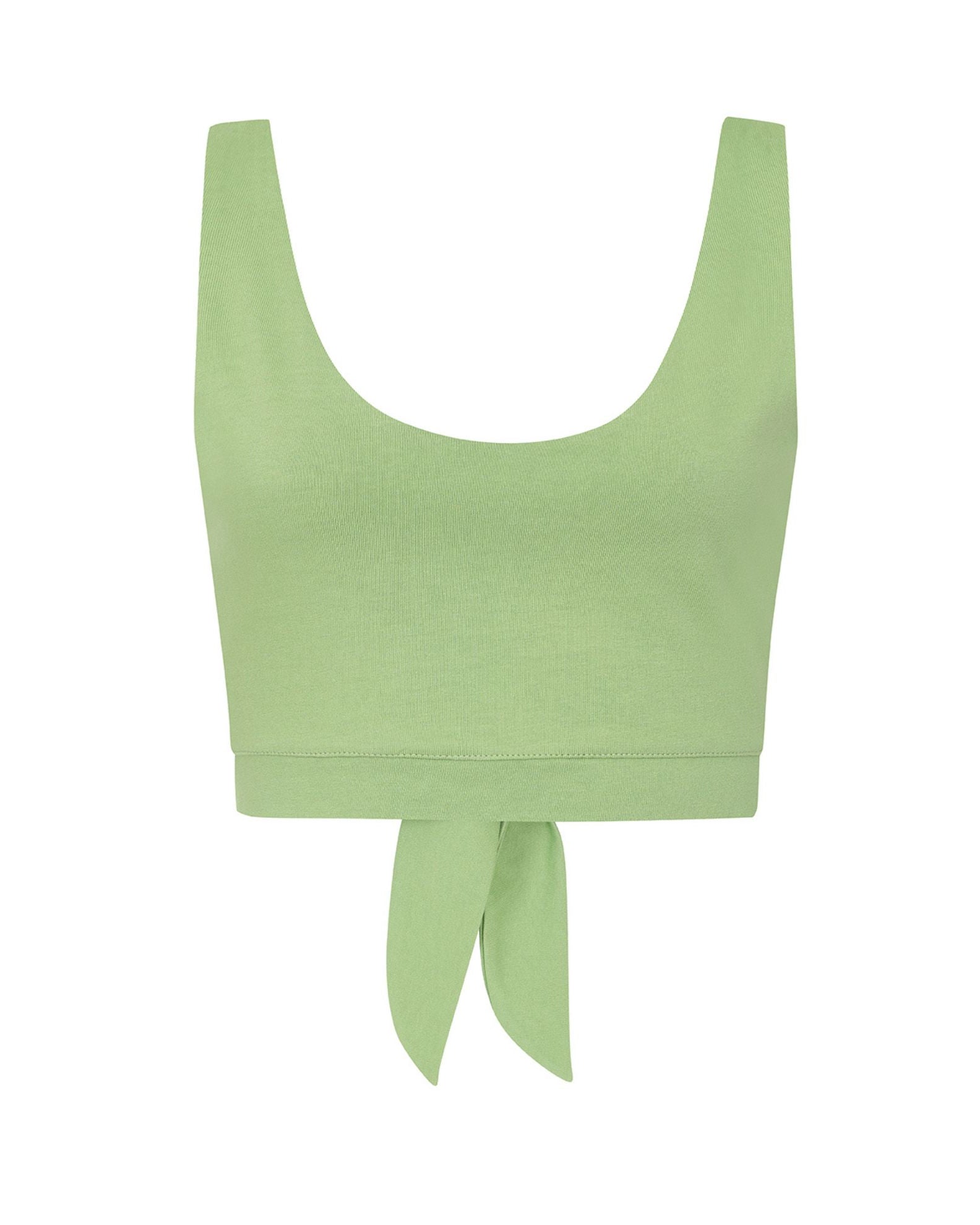 Spring Green Lace Back Crop Top