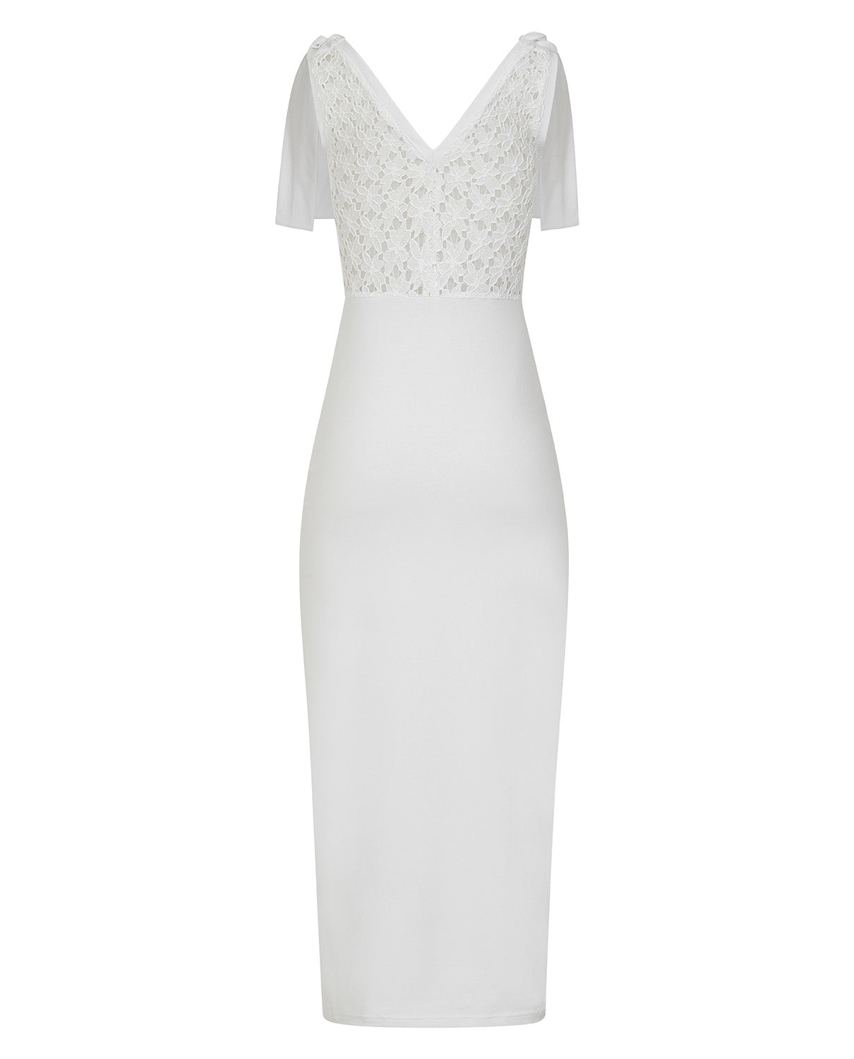 White Lace Back Cotton Maxi Dress