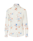 Beach Flower Print Silk Shirt