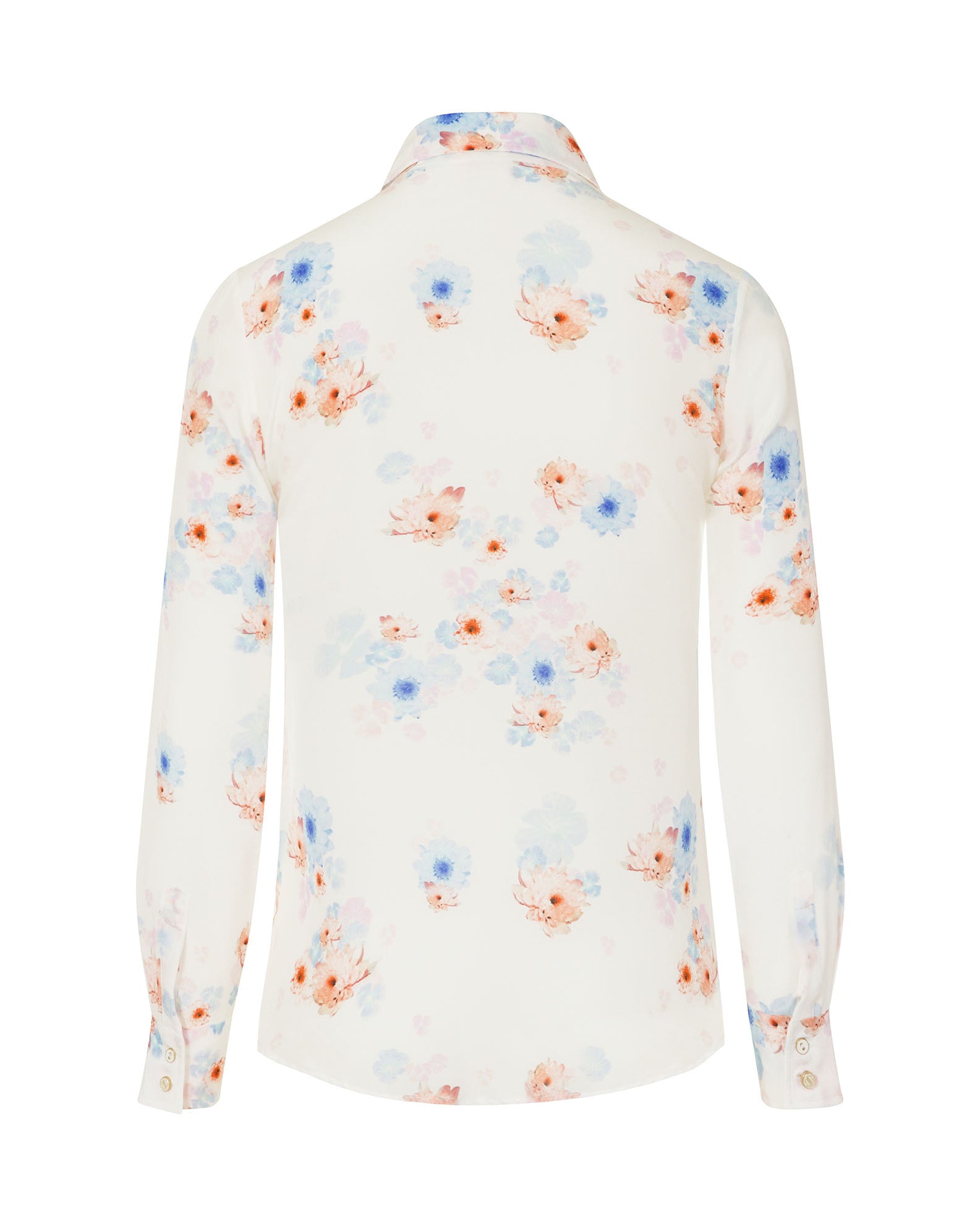 Beach Flower Print Silk Shirt