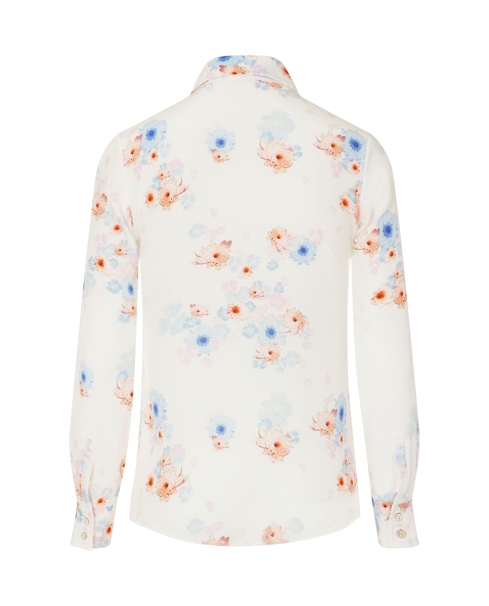 Beach Flower Print Silk Shirt