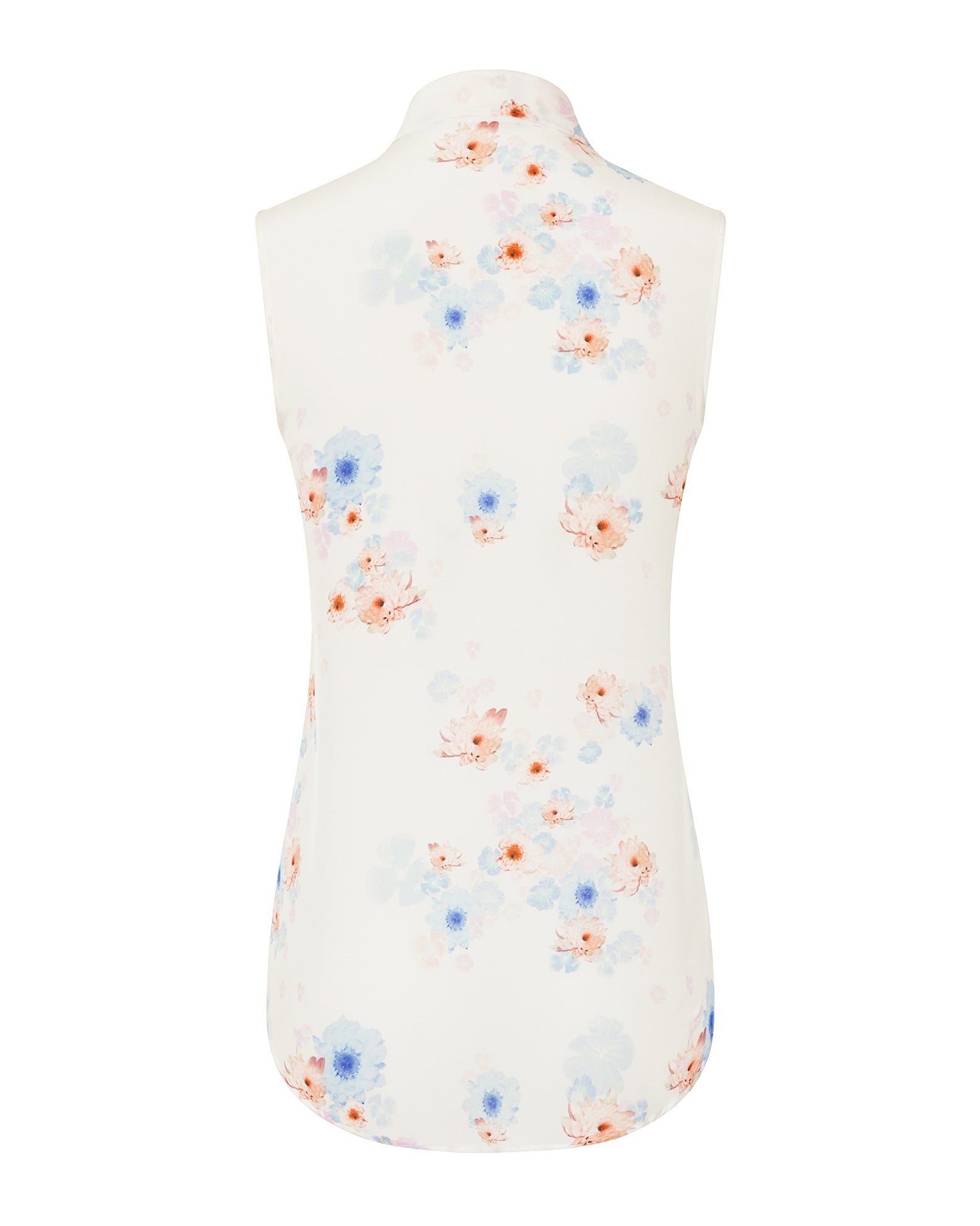 Beach Flower Print Silk Top