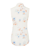 Beach Flower Print Silk Top