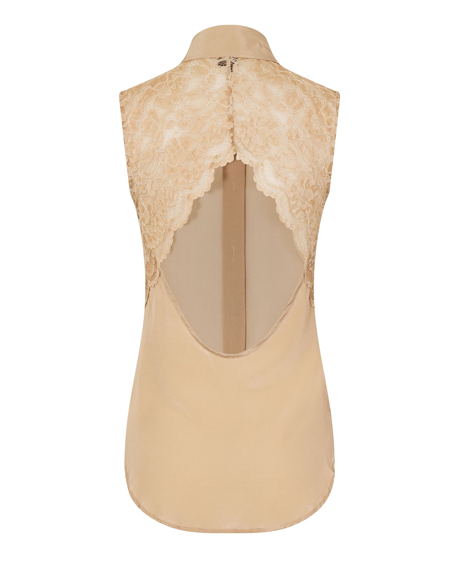 Lace Back Top Beige