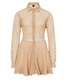 Lace Mini Dress Beige