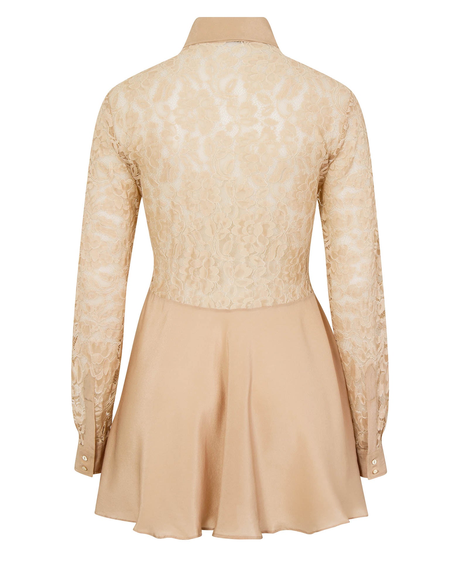 Lace Mini Dress Beige