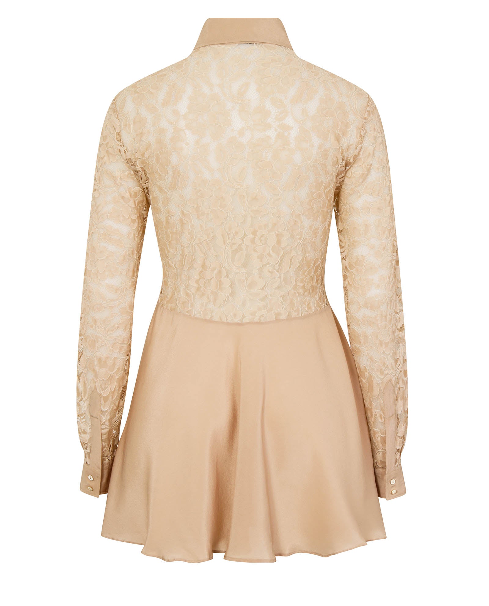Lace Mini Dress Beige