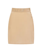Silk Mini Skirt Beige