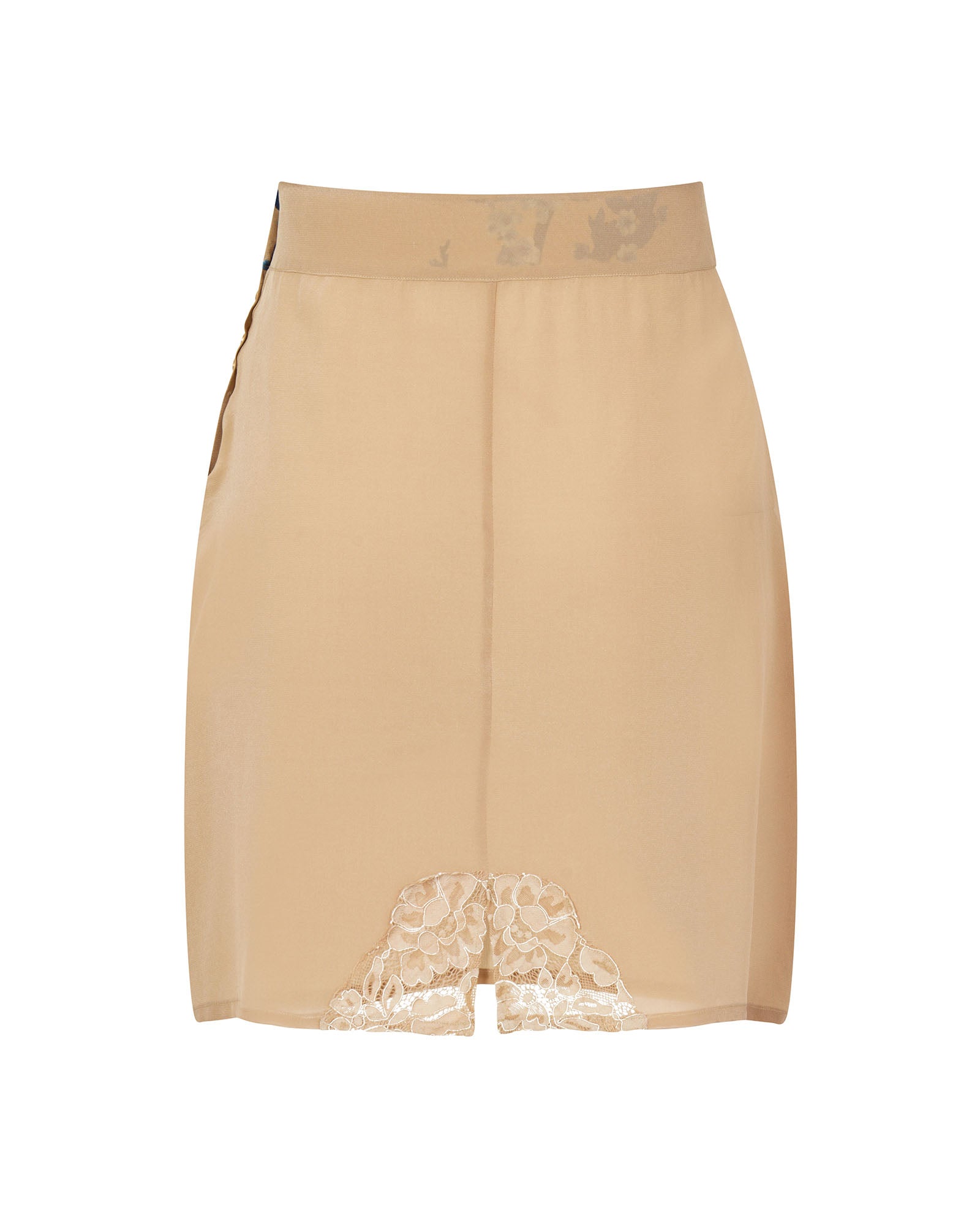 Silk Mini Skirt Beige