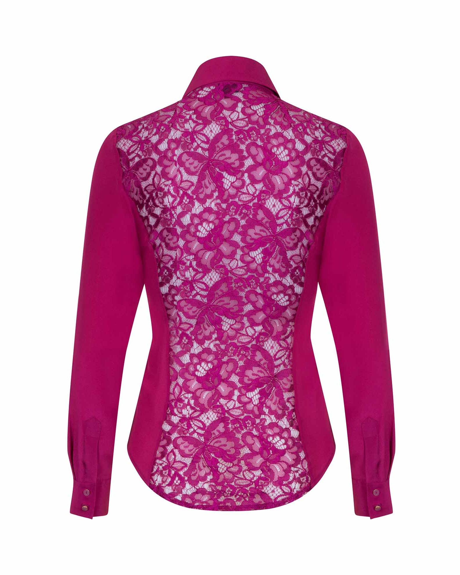 Fitted Silk Shirt Berry Pink