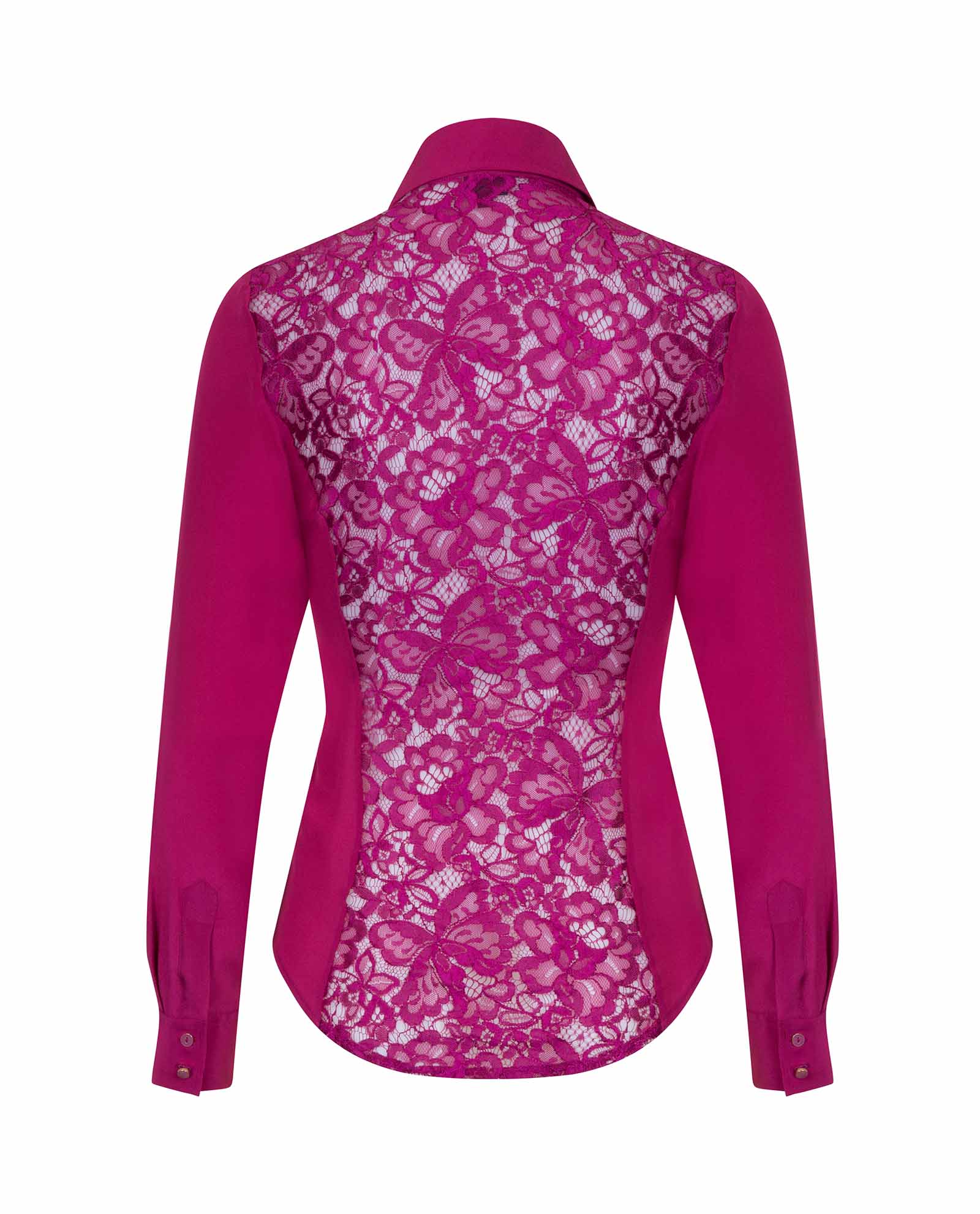 Fitted Silk Shirt Berry Pink