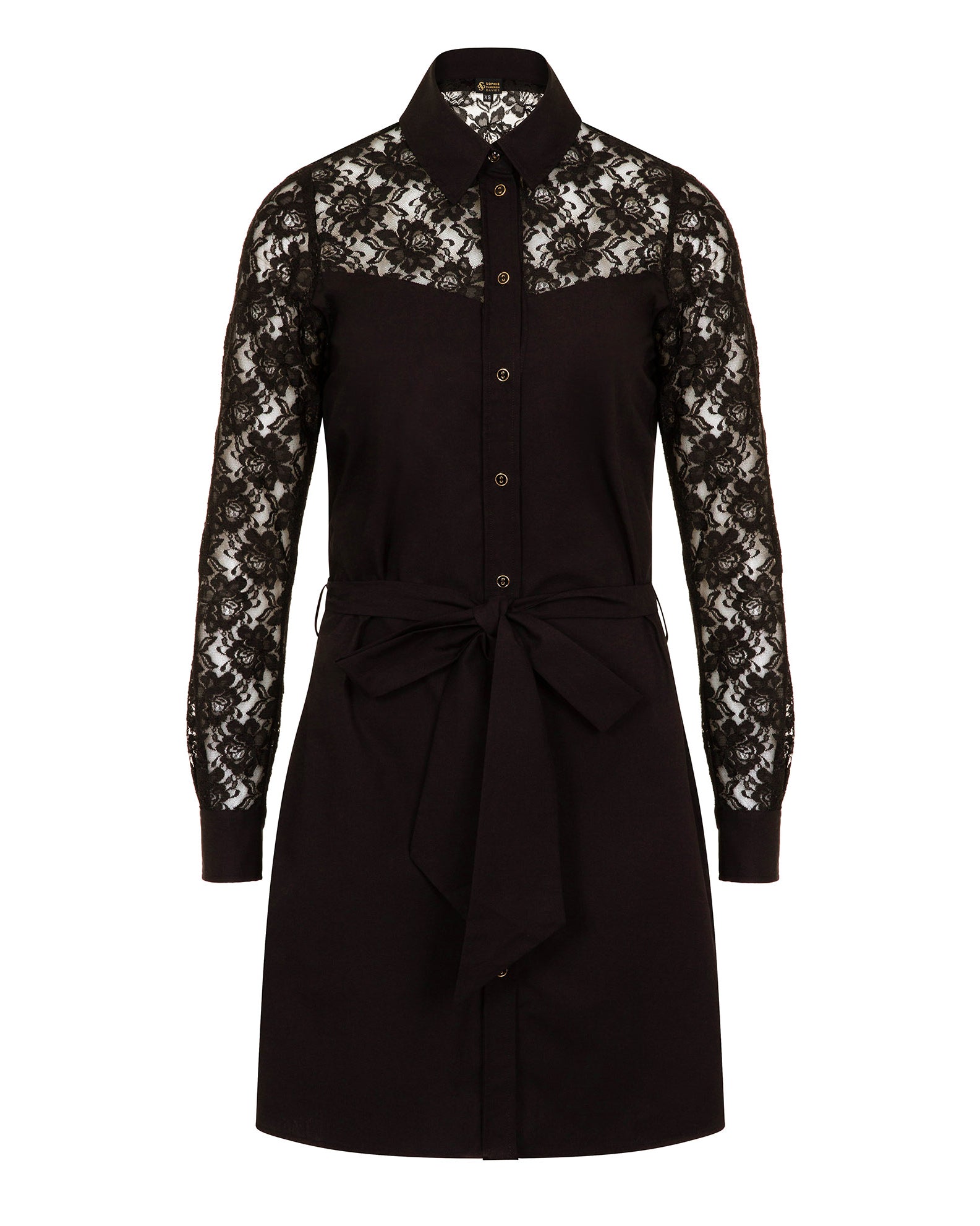 Classic Cotton Shirt Dress Black