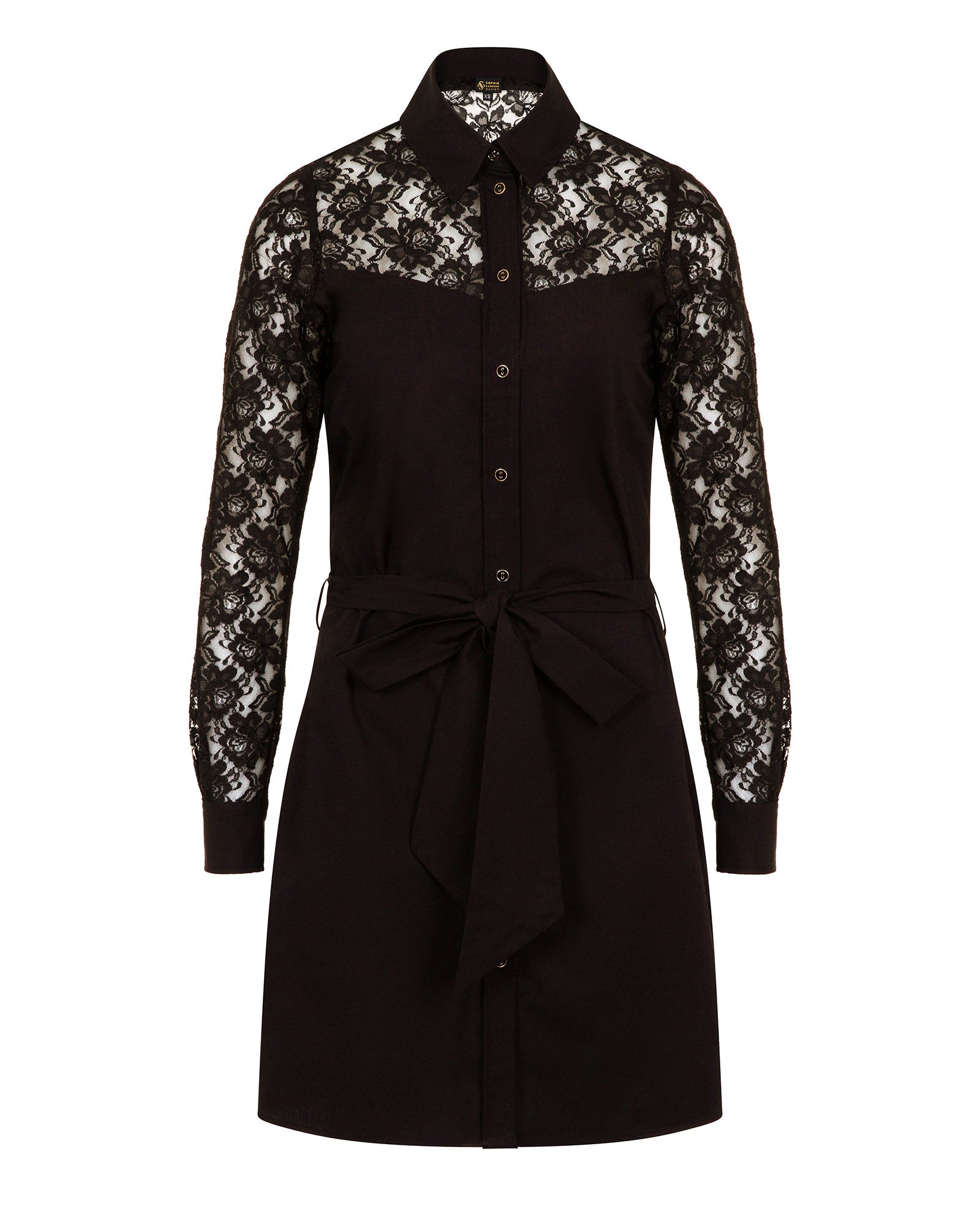 Classic Cotton Shirt Dress Black