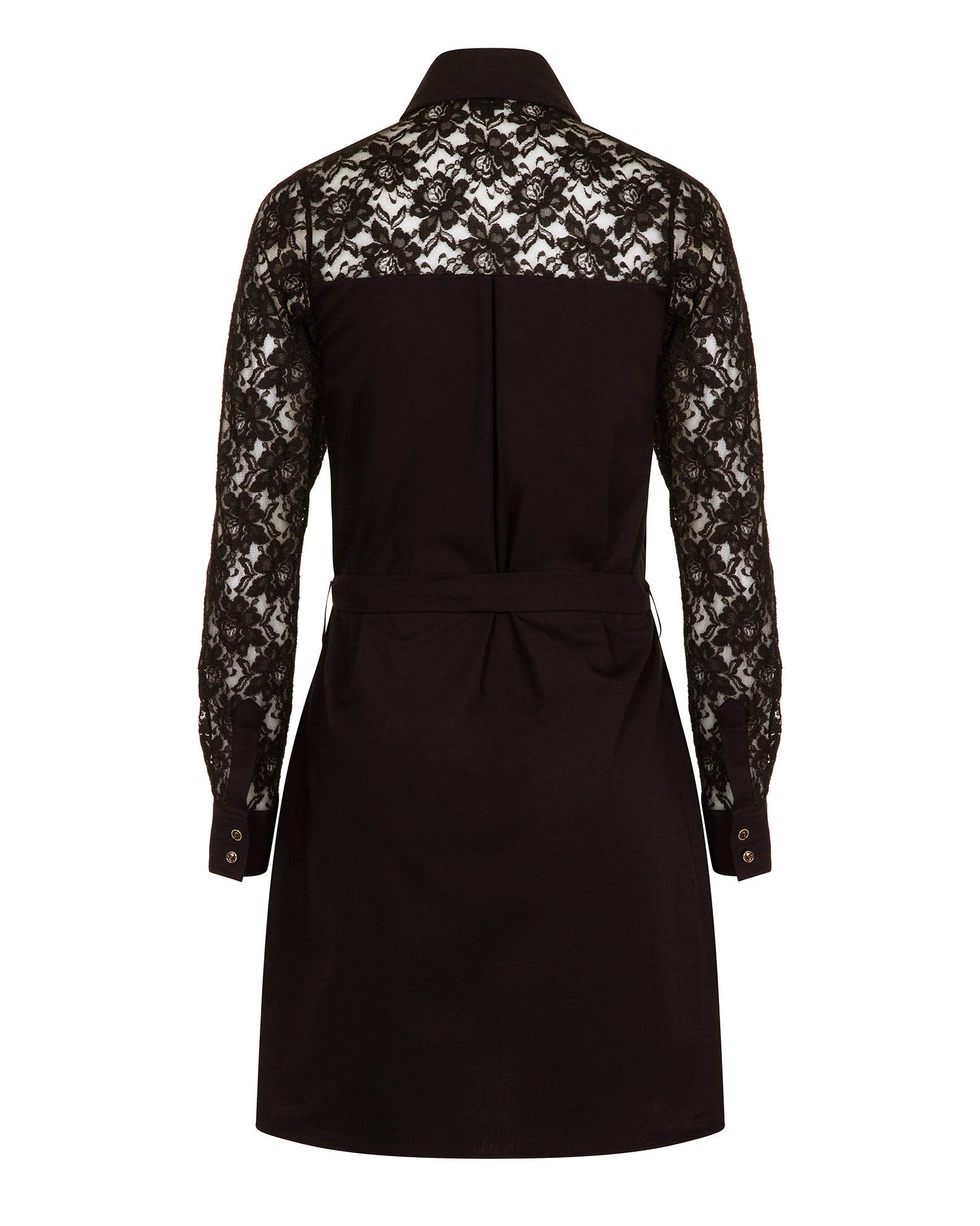 Classic Cotton Shirt Dress Black