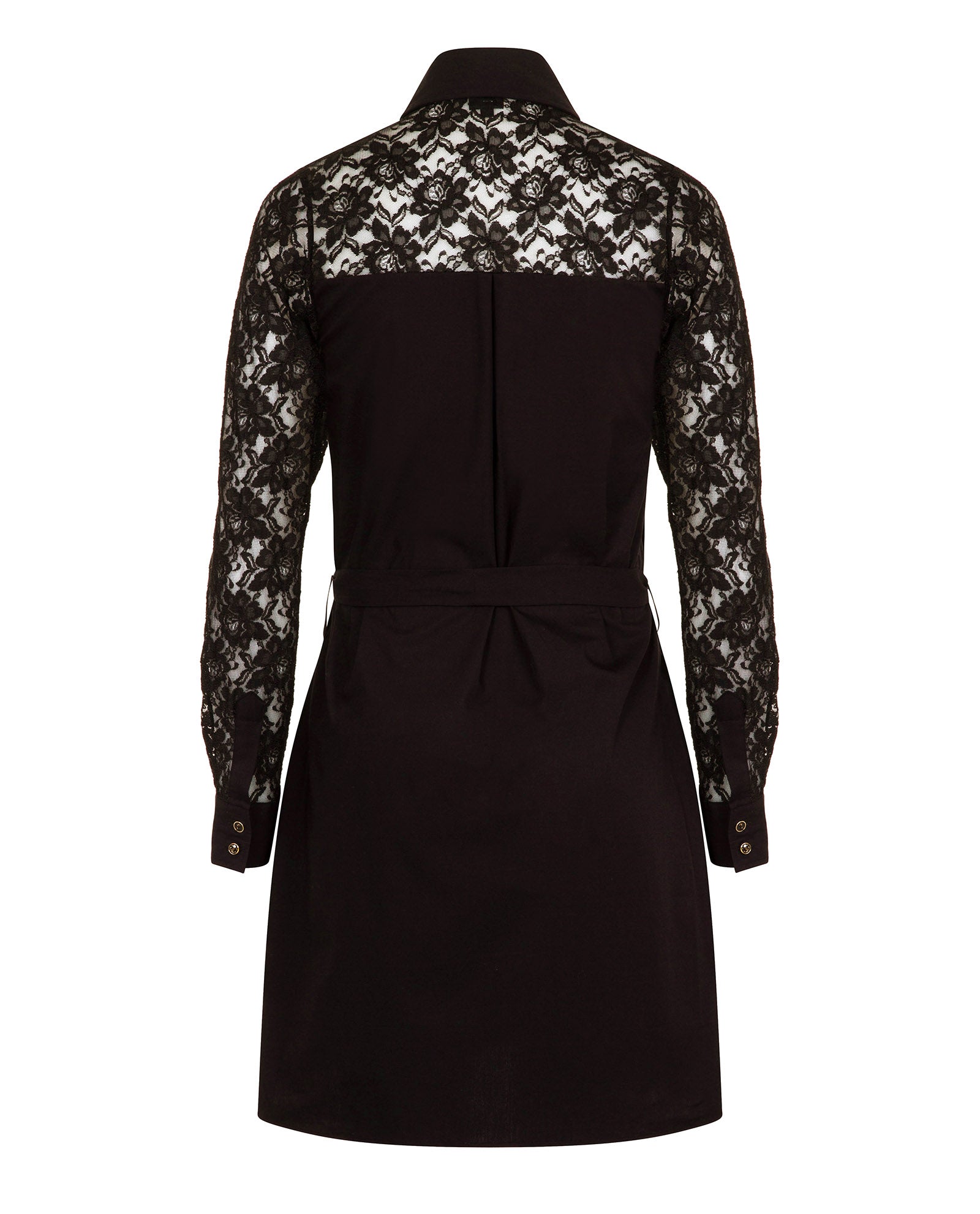 Classic Cotton Shirt Dress Black