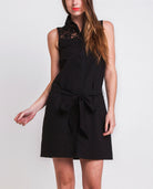 black cotton shirt dress