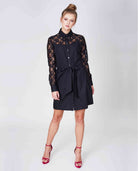 cotton shirt dress black