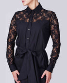 cotton shirt dress black
