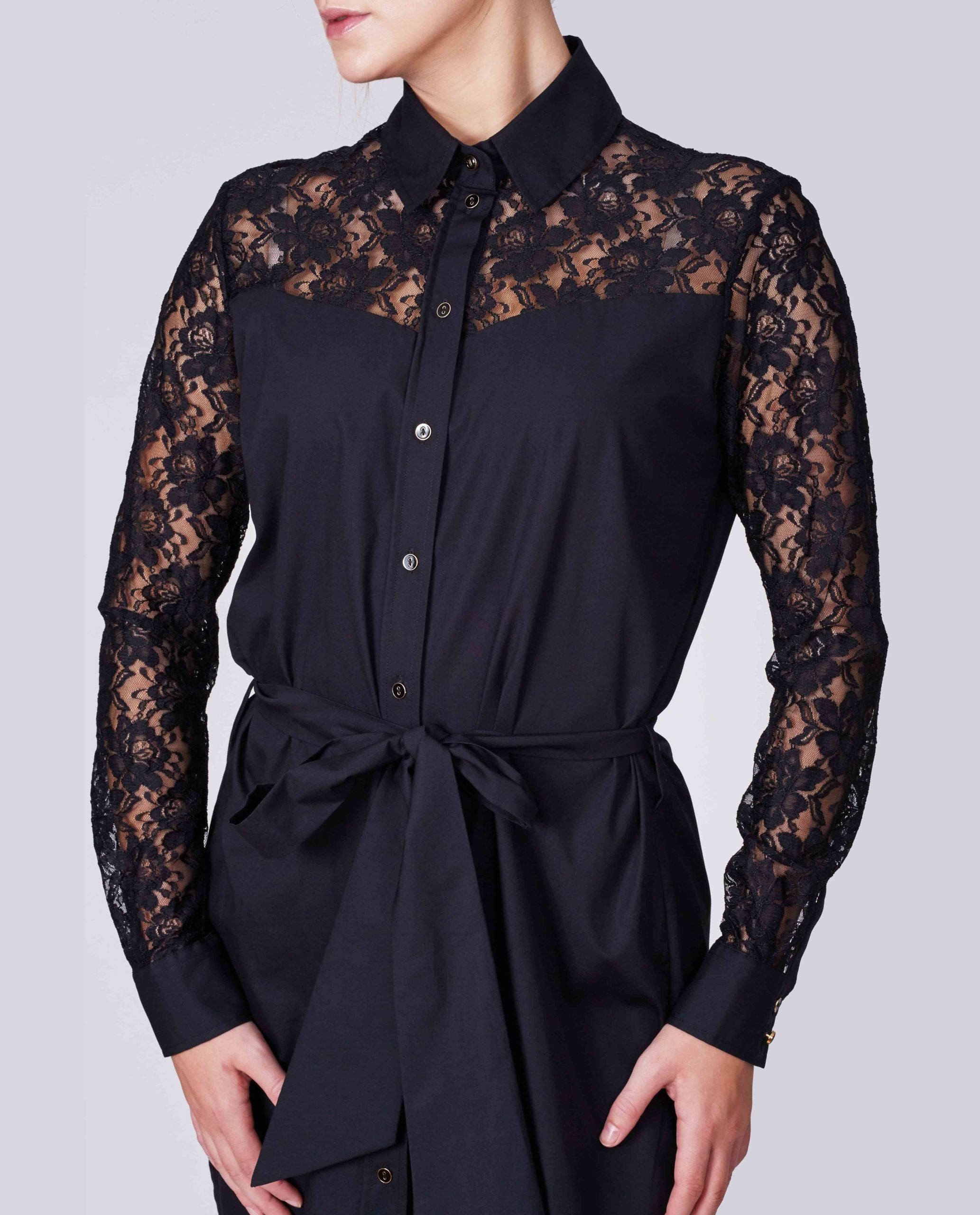 cotton shirt dress black