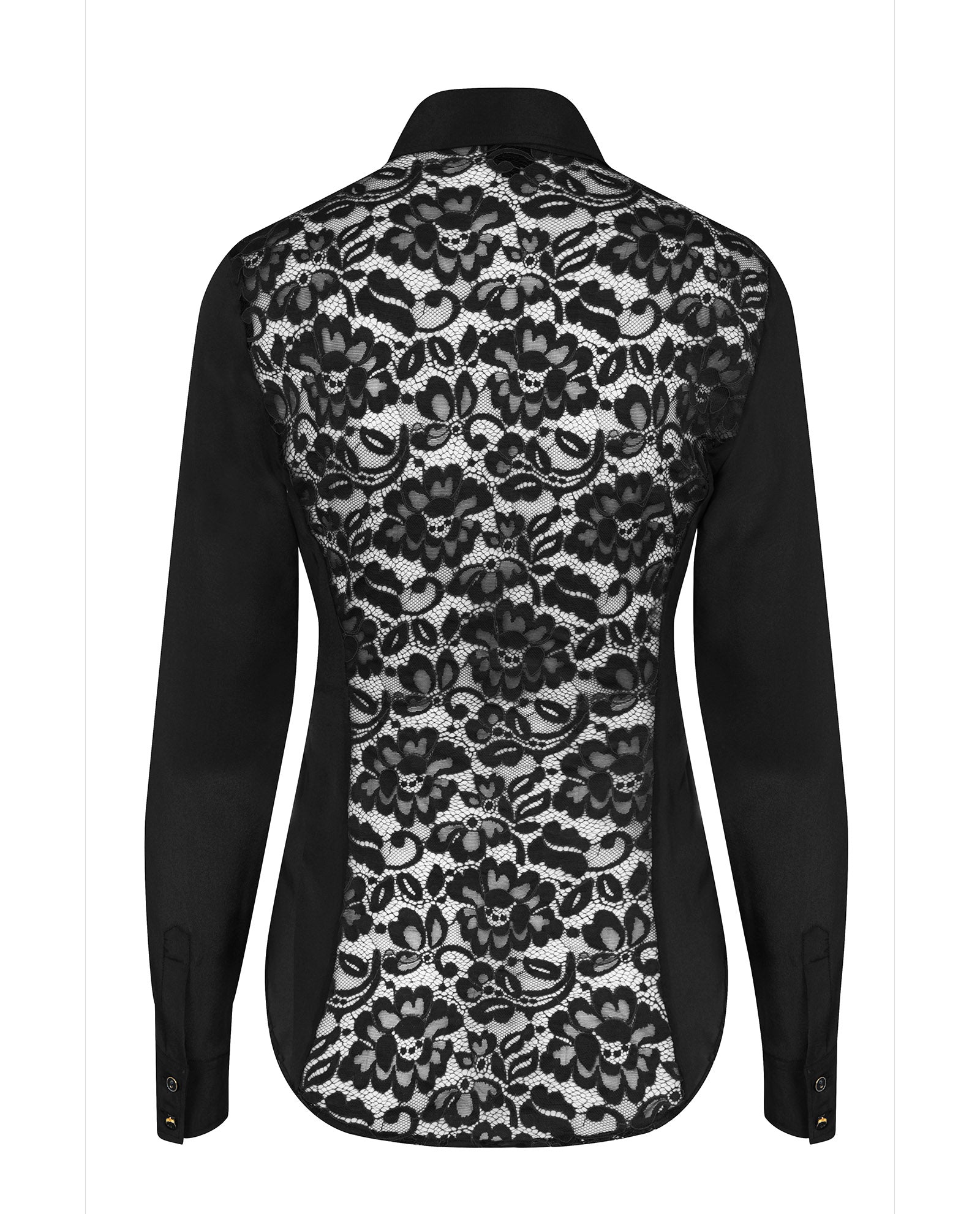 Fitted Silk Shirt Black