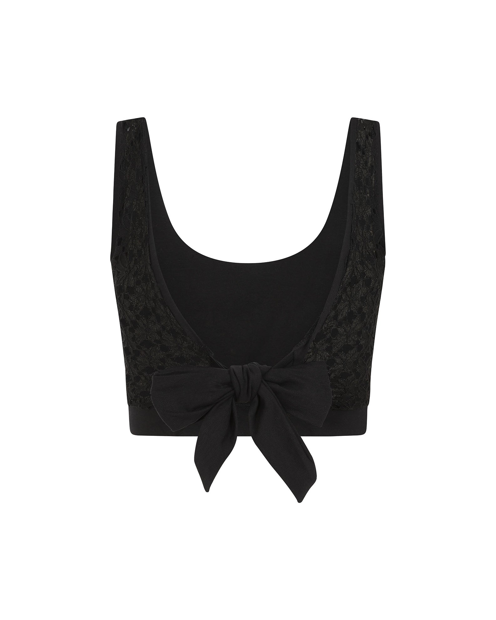 Black Lace Back Crop Top